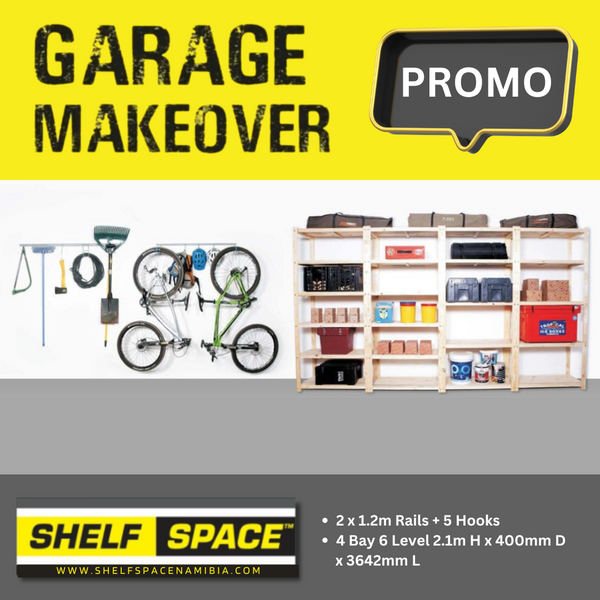 Garage Bundle DIY 4 Bay 5 Level With Hooks & Rails