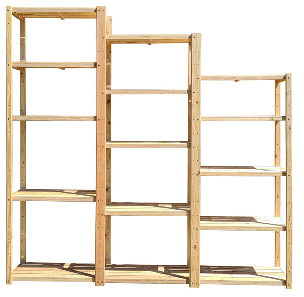 3 Bay 5 Multi-Level 2.7m - 2.1m (H) DIY Modular Shelving Unit - Garage Guys