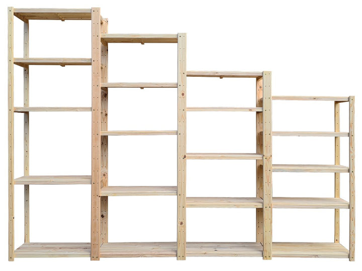 4 Bay 5 Multi-Level 2.7m - 1.8m (H) DIY Shelving Unit - Garage Guys