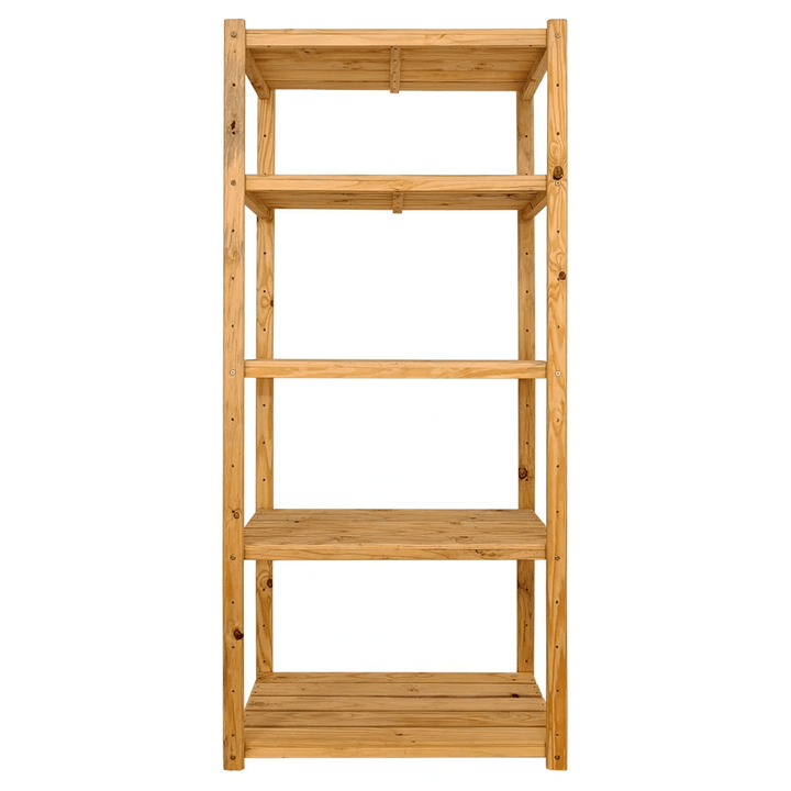 1 Bay DIY Wooden Shelf with 5 levels of Shelves (2.4m High) - Garage Guys